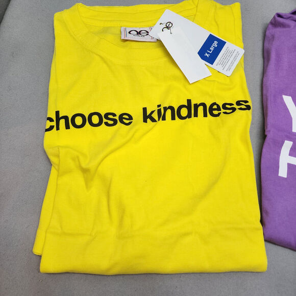 Queer Eye Choose Kindness Yellow Graphic Tee and Yas Henny Tank Purple Sz XL NWT - Picture 2 of 5